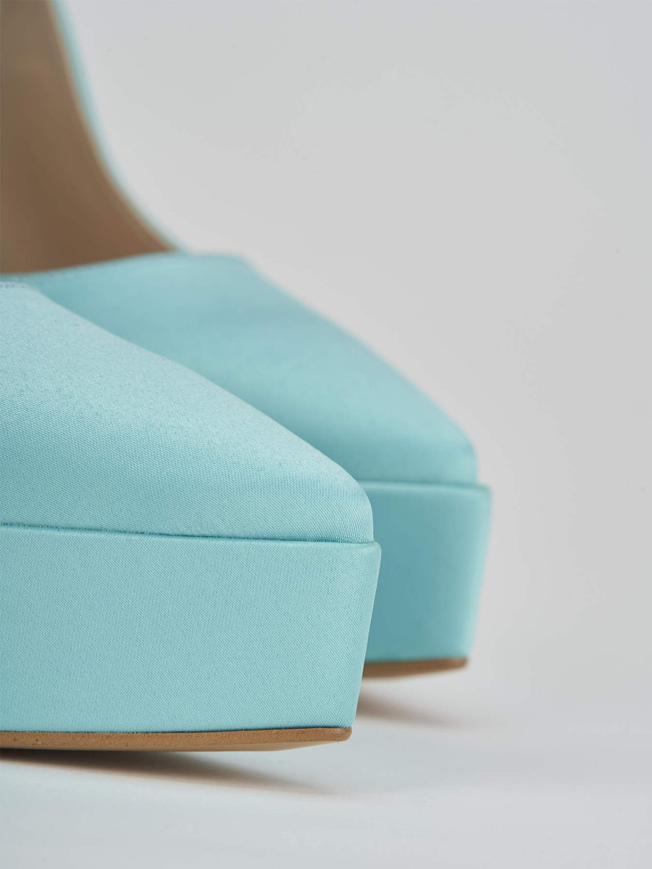 Pumps heel 11 cm light blue satin