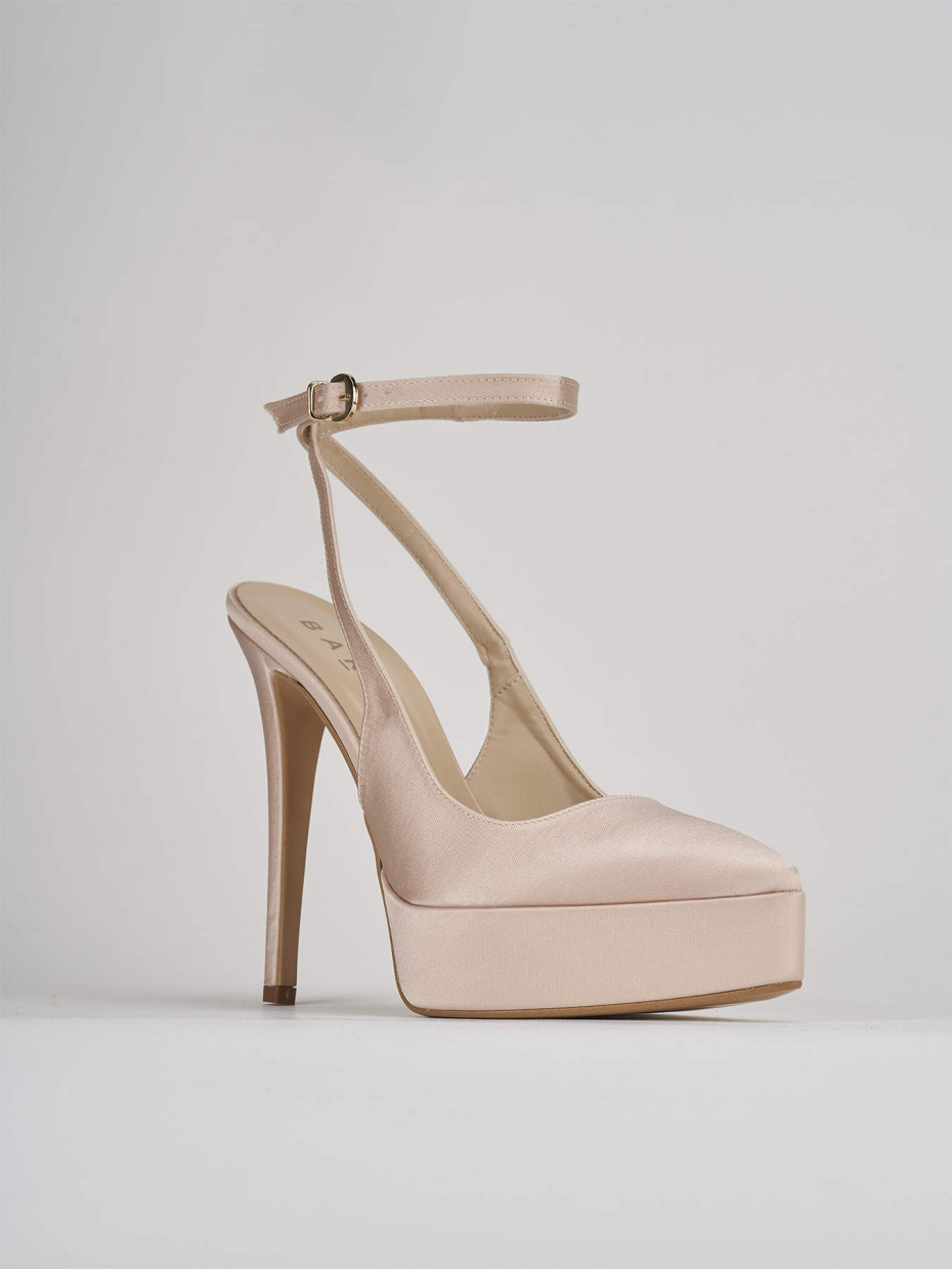 Pumps heel 11 cm beige satin