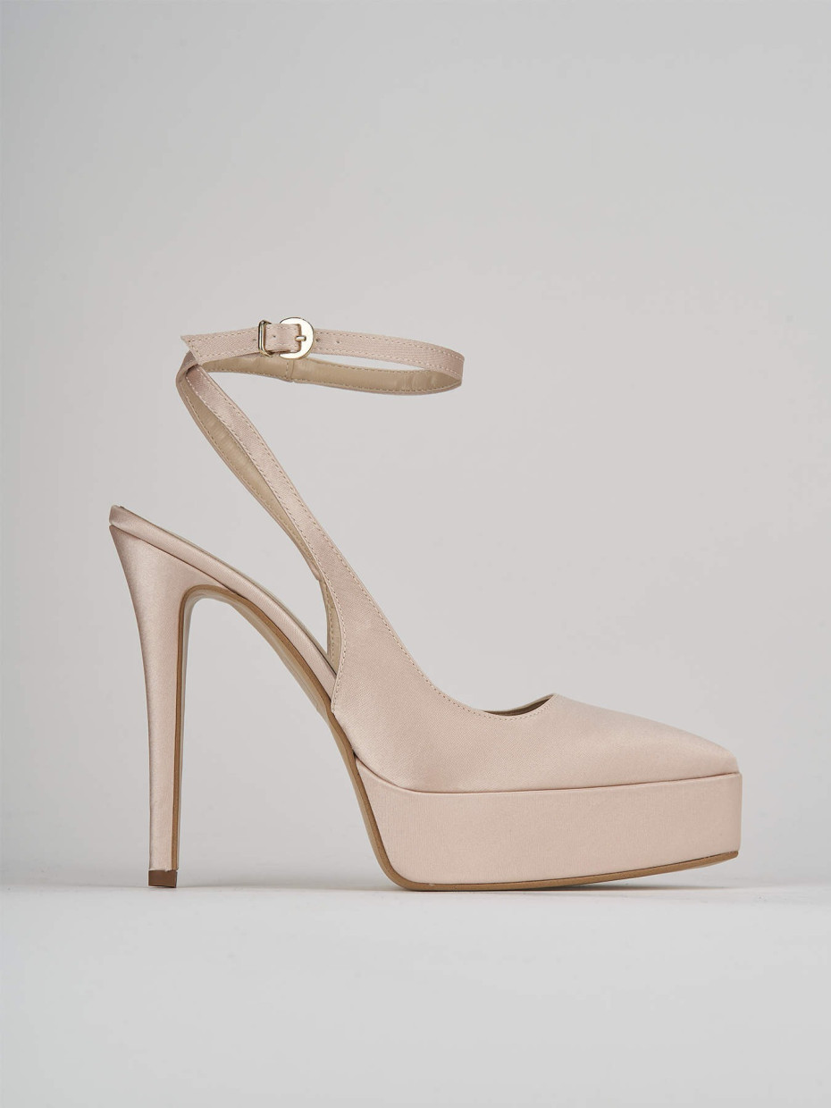 Pumps heel 11 cm beige satin