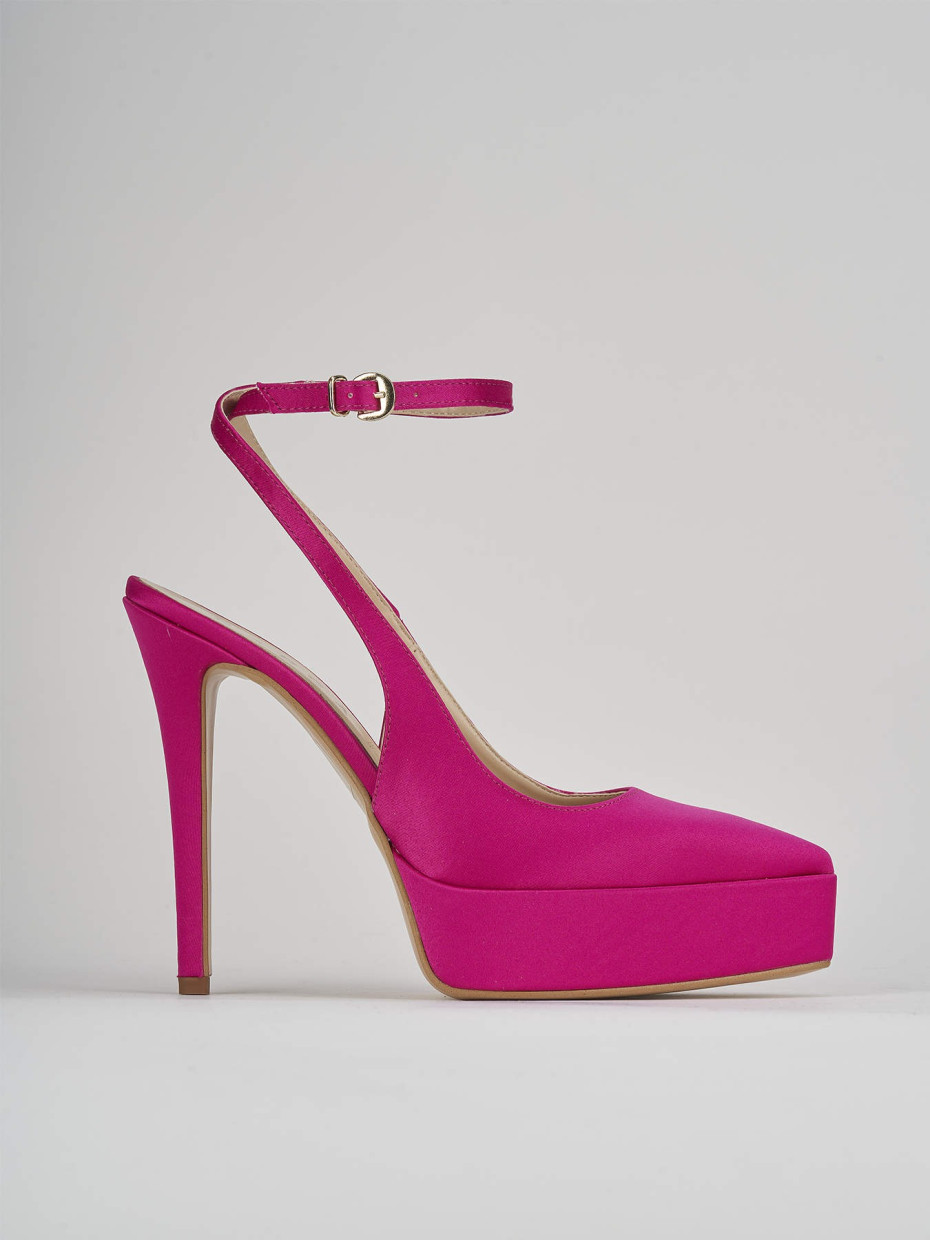 Slingback decoltè tacco 11 cm rosa raso