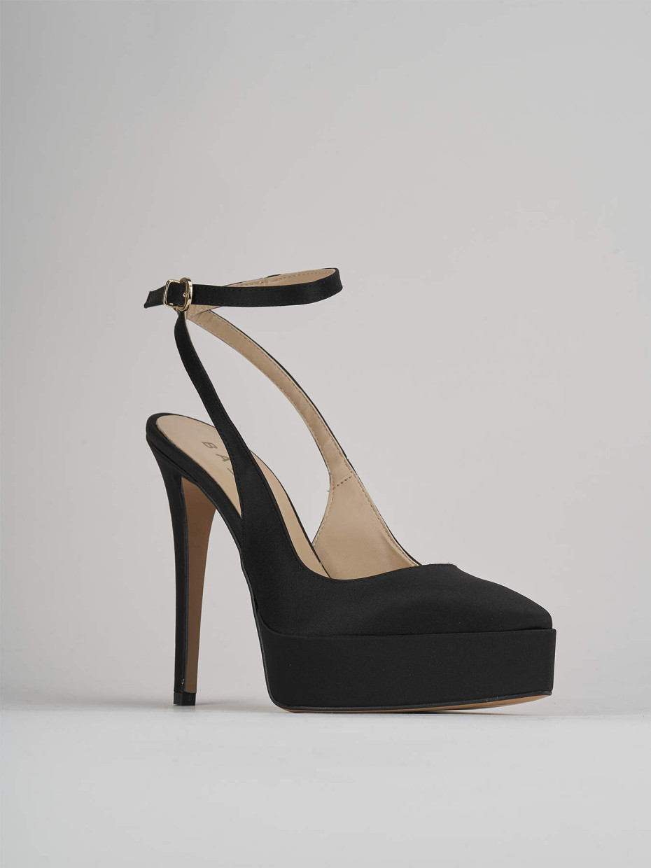 Pumps heel 11 cm black satin