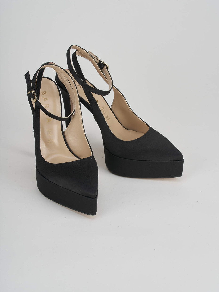 Slingback decoltè tacco 11 cm nero raso