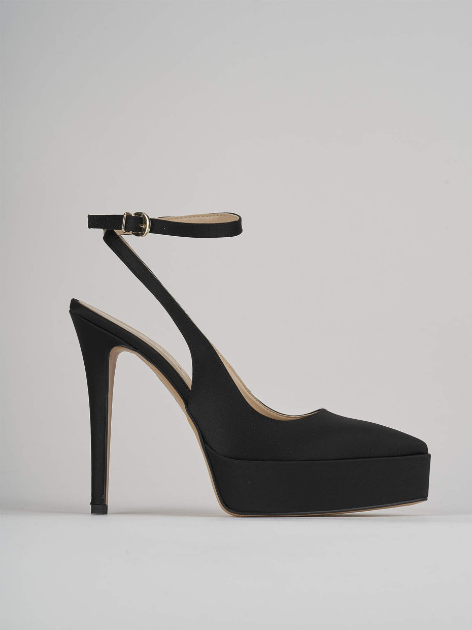 Slingback decoltè tacco 11 cm nero raso