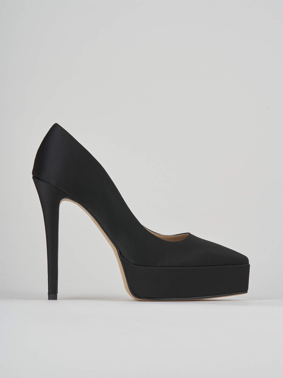 Pumps heel 11 cm black satin