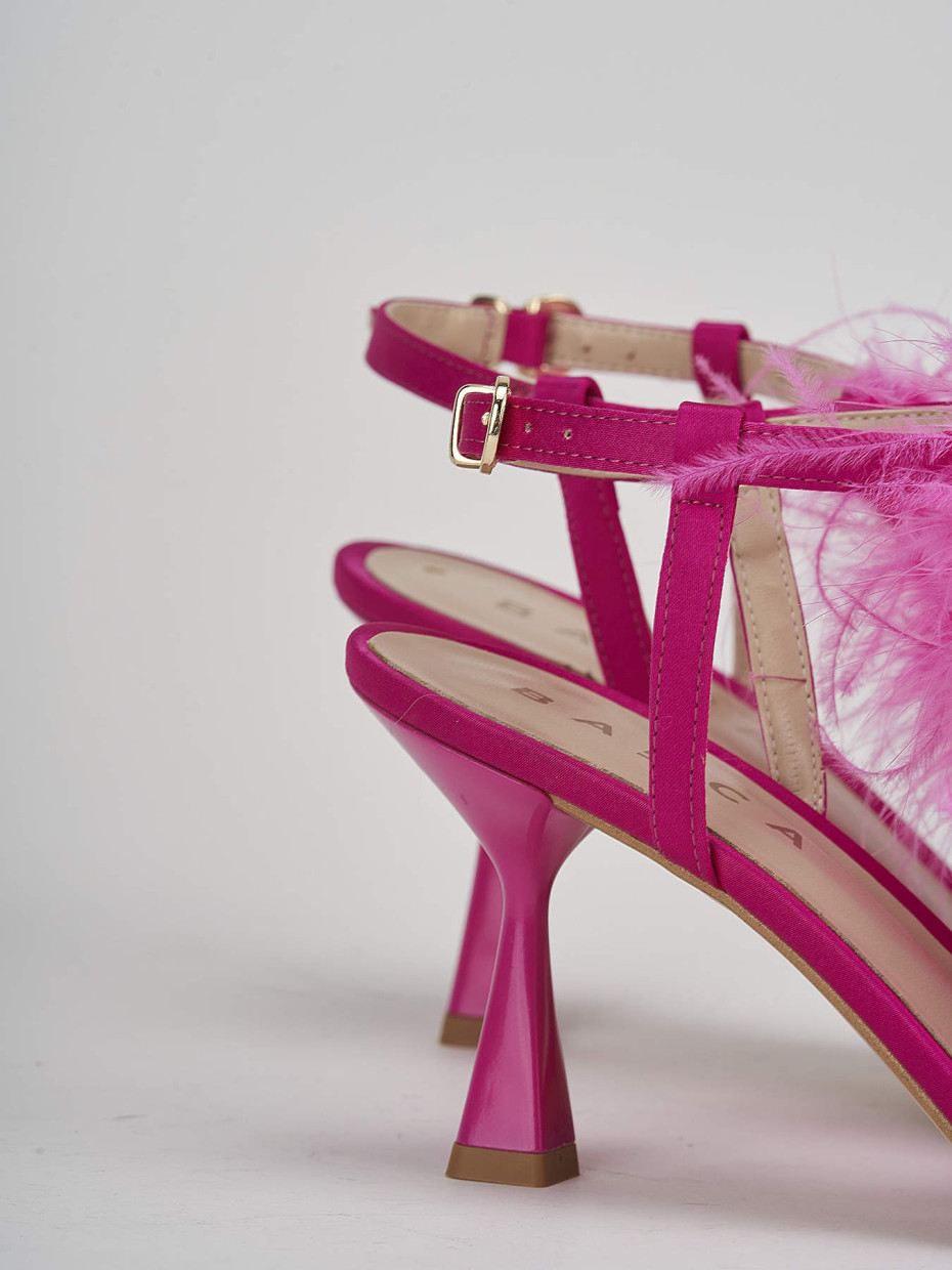 High heel sandals heel 7 cm pink leather