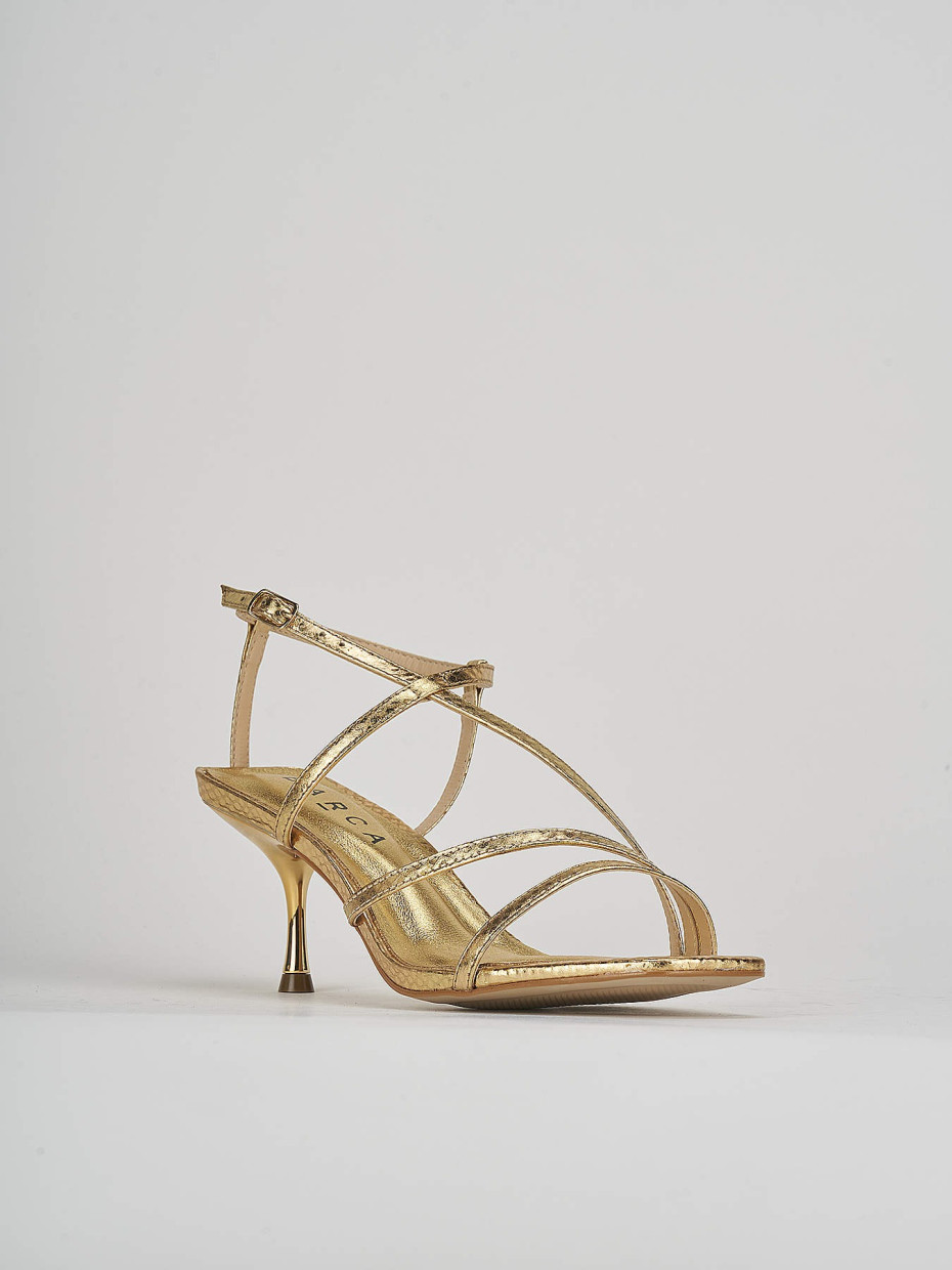 Sandali tacco 6cm pitone oro
