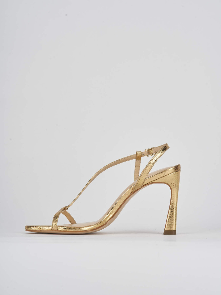 High heel sandals heel 8 cm gold python