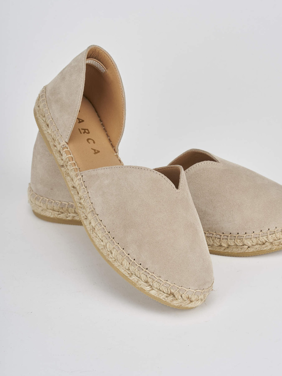 Espadrillas tacco 2cm camoscio beige