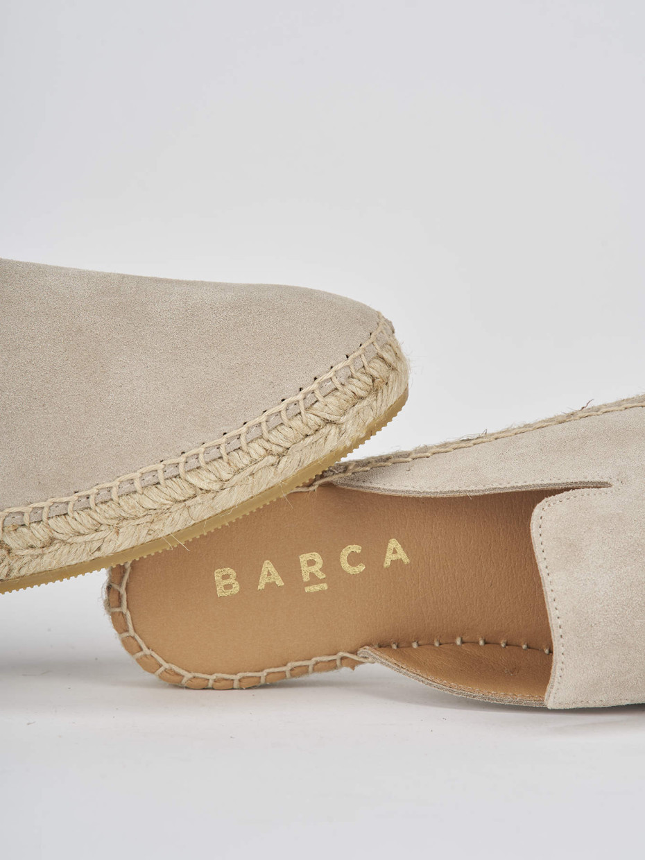 Espadrillas woman heel 2 cm beige suede Barca Stores