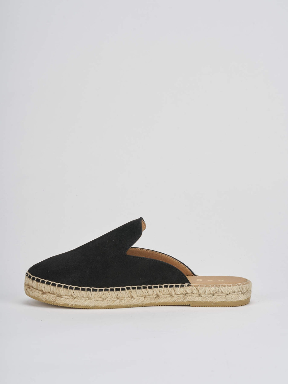 Espadrillas tacco 2cm camoscio nero