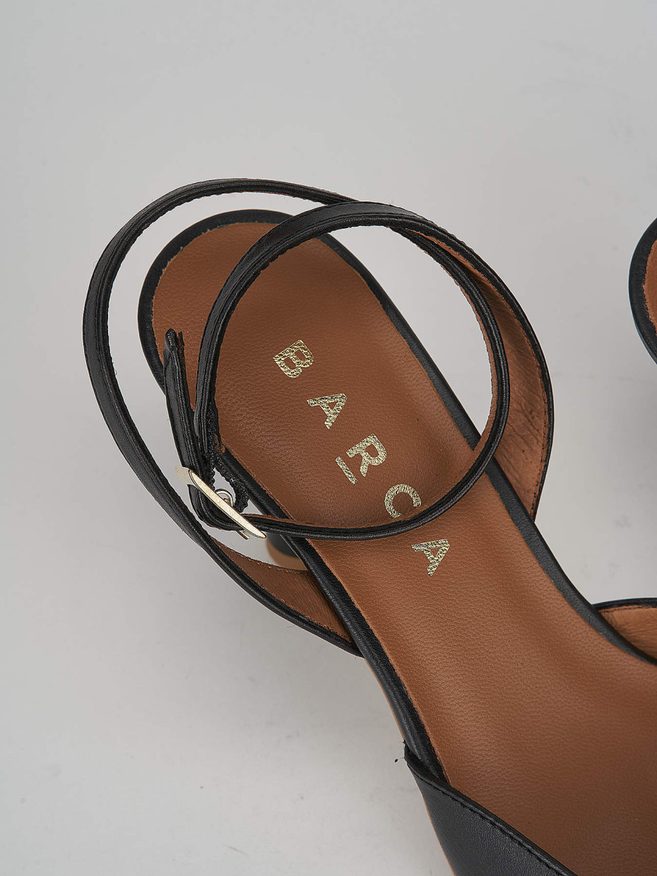 Décolleté e slingback tacco 7cm pelle nero
