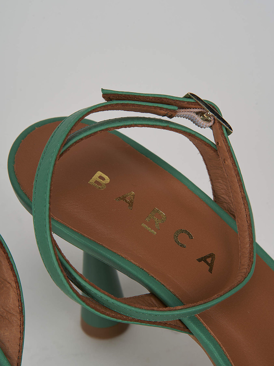Décolleté e slingback tacco 7cm pelle verde