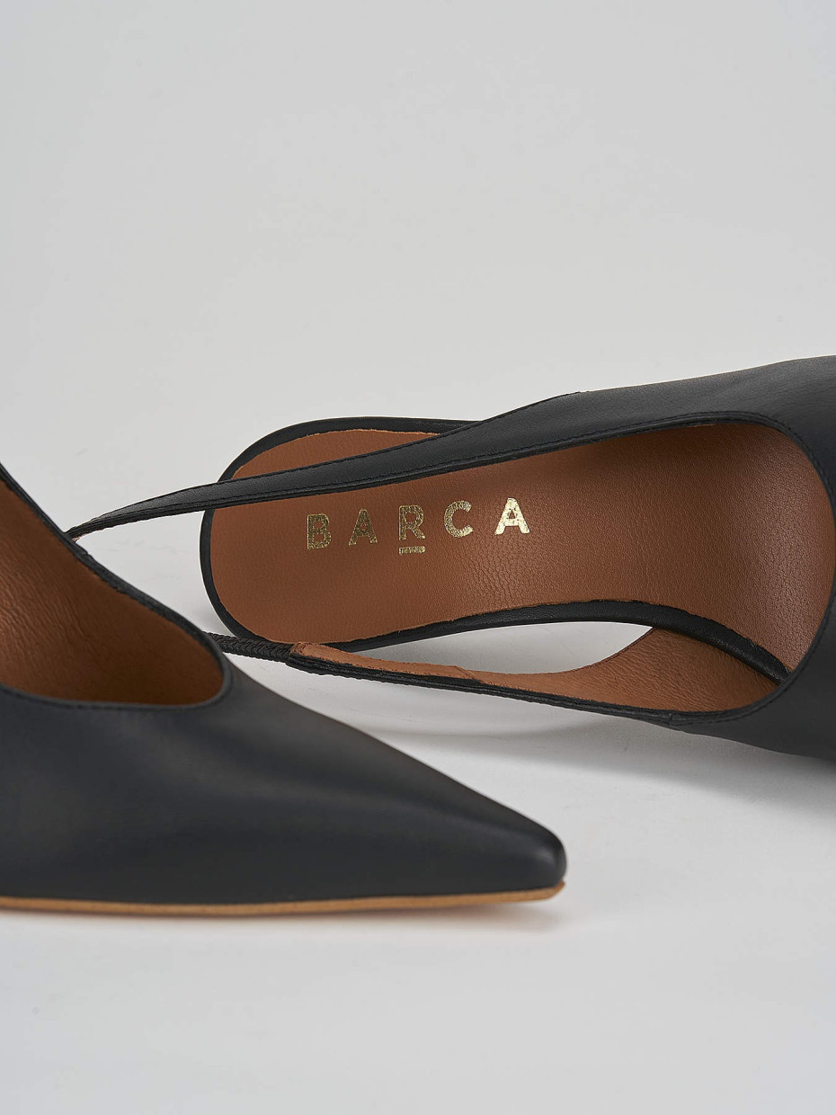 Décolleté e slingback tacco 9cm pelle nero