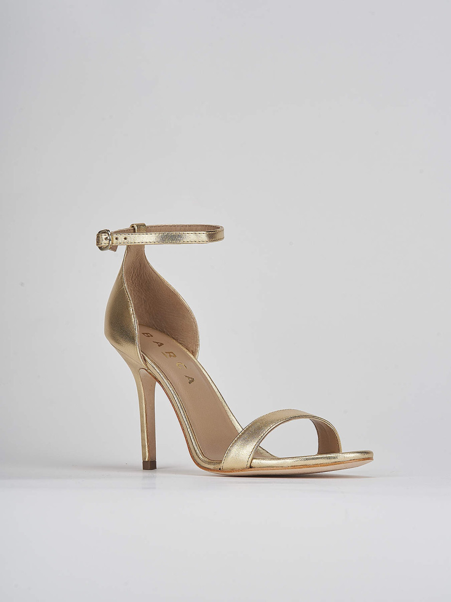 High heel sandals heel 8 cm gold leather