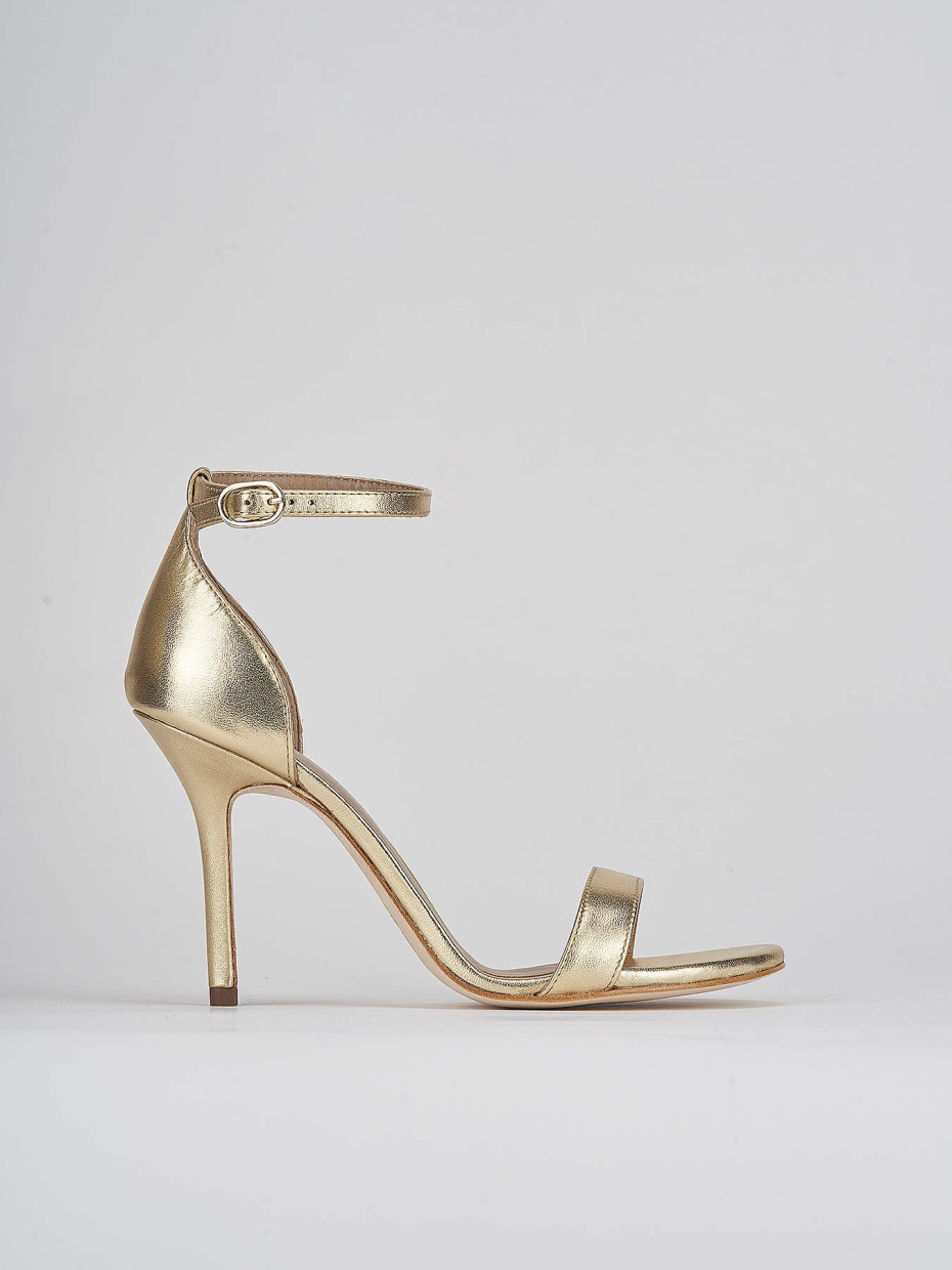 High heel sandals heel 8 cm gold leather