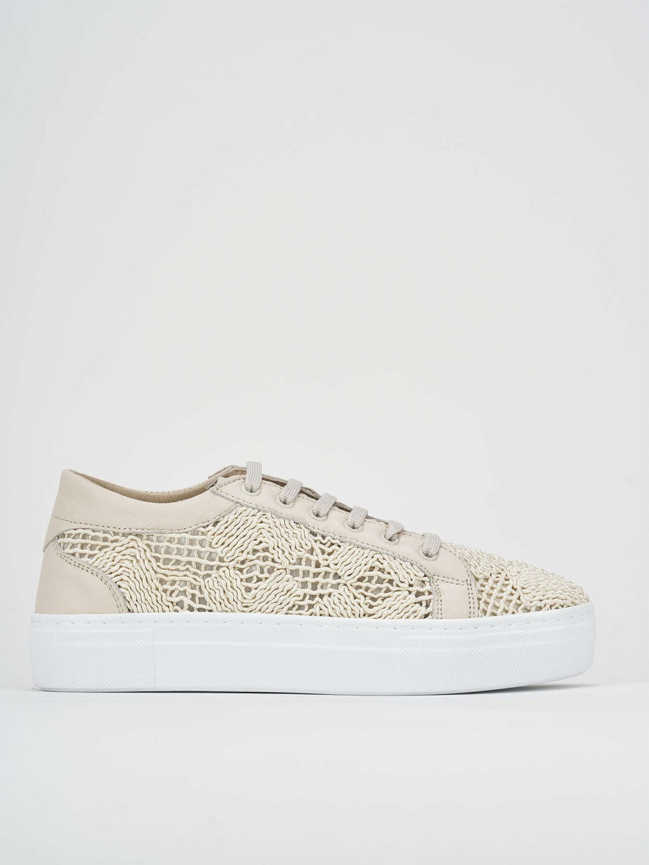 Sneakers pelle beige