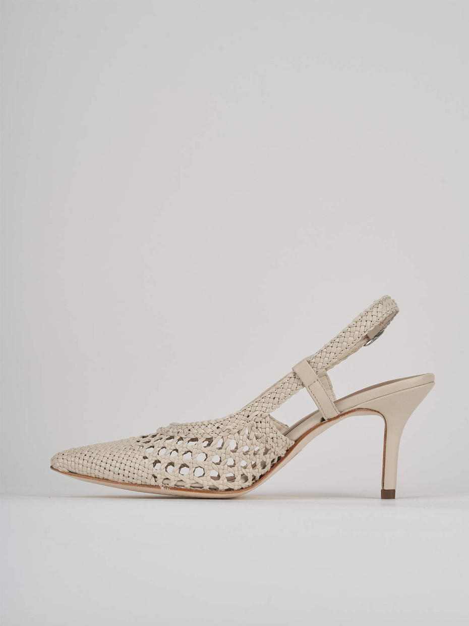 Pumps heel 7 cm beige leather