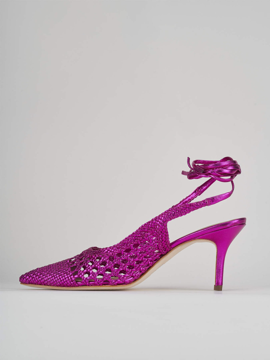 Décolleté e slingback tacco 6cm pelle rosa