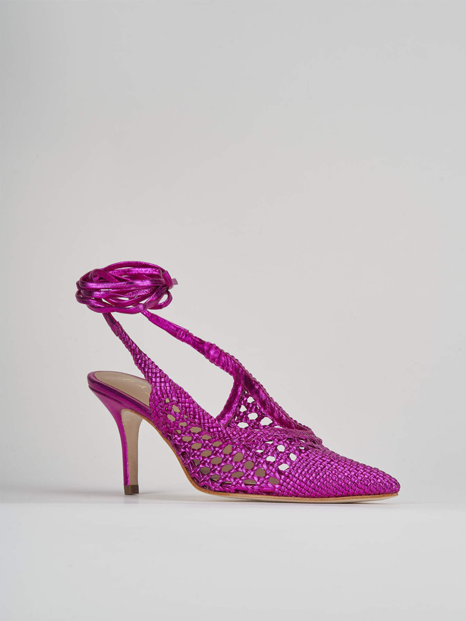 Décolleté e slingback tacco 6cm pelle rosa