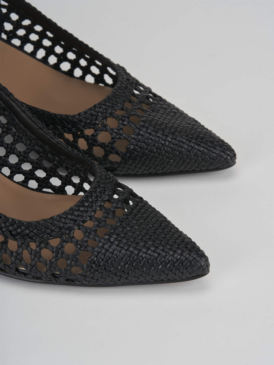 Décolleté e slingback tacco 5cm pelle nero
