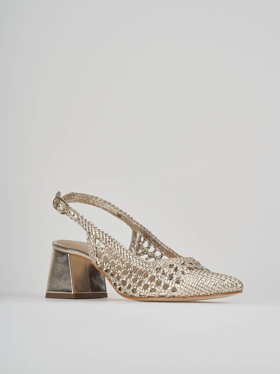 Pumps heel 5 cm gold leather