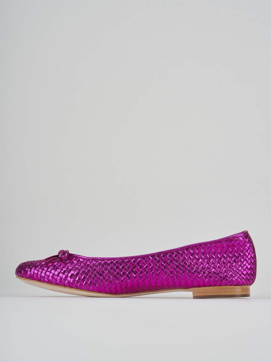 Flat shoes heel 1 cm pink leather