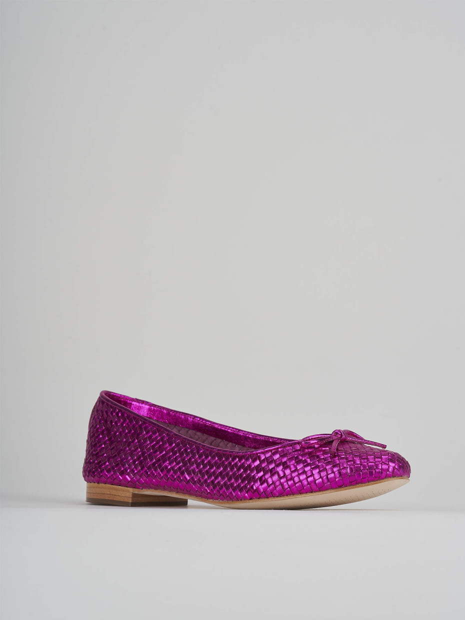 Flat shoes heel 1 cm pink leather