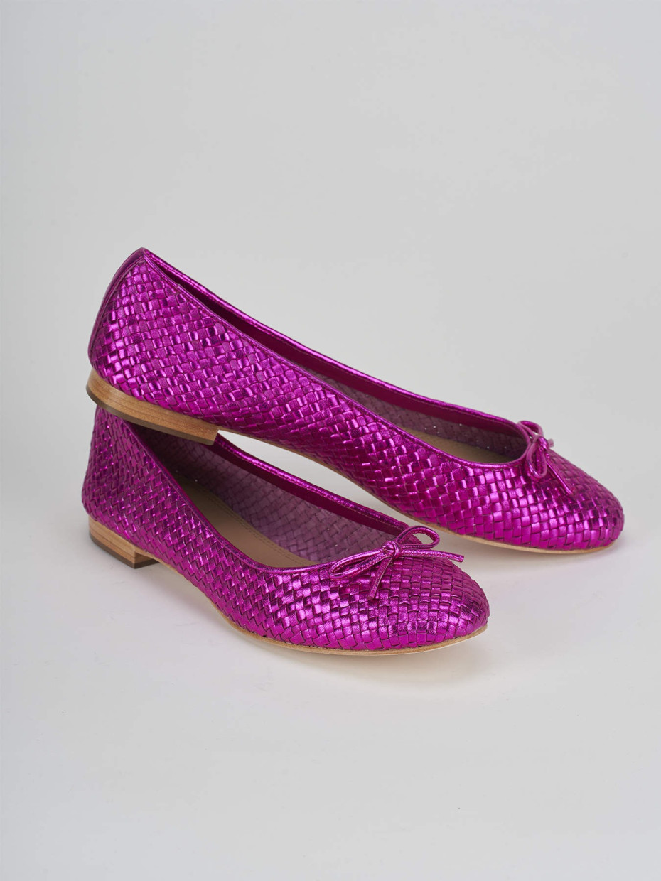 Flat shoes heel 1 cm pink leather