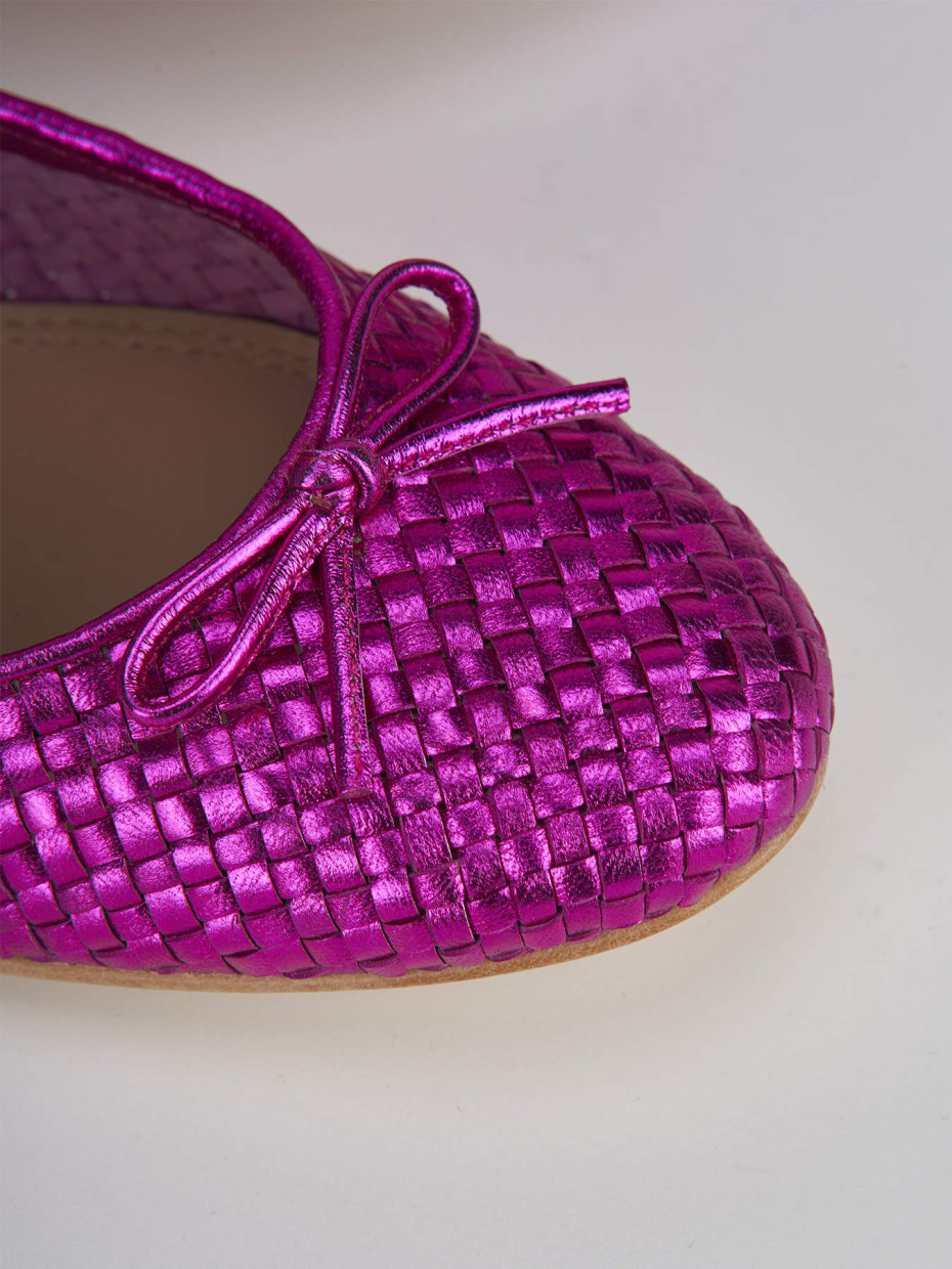 Flat shoes woman heel 1 cm pink leather Barca Stores