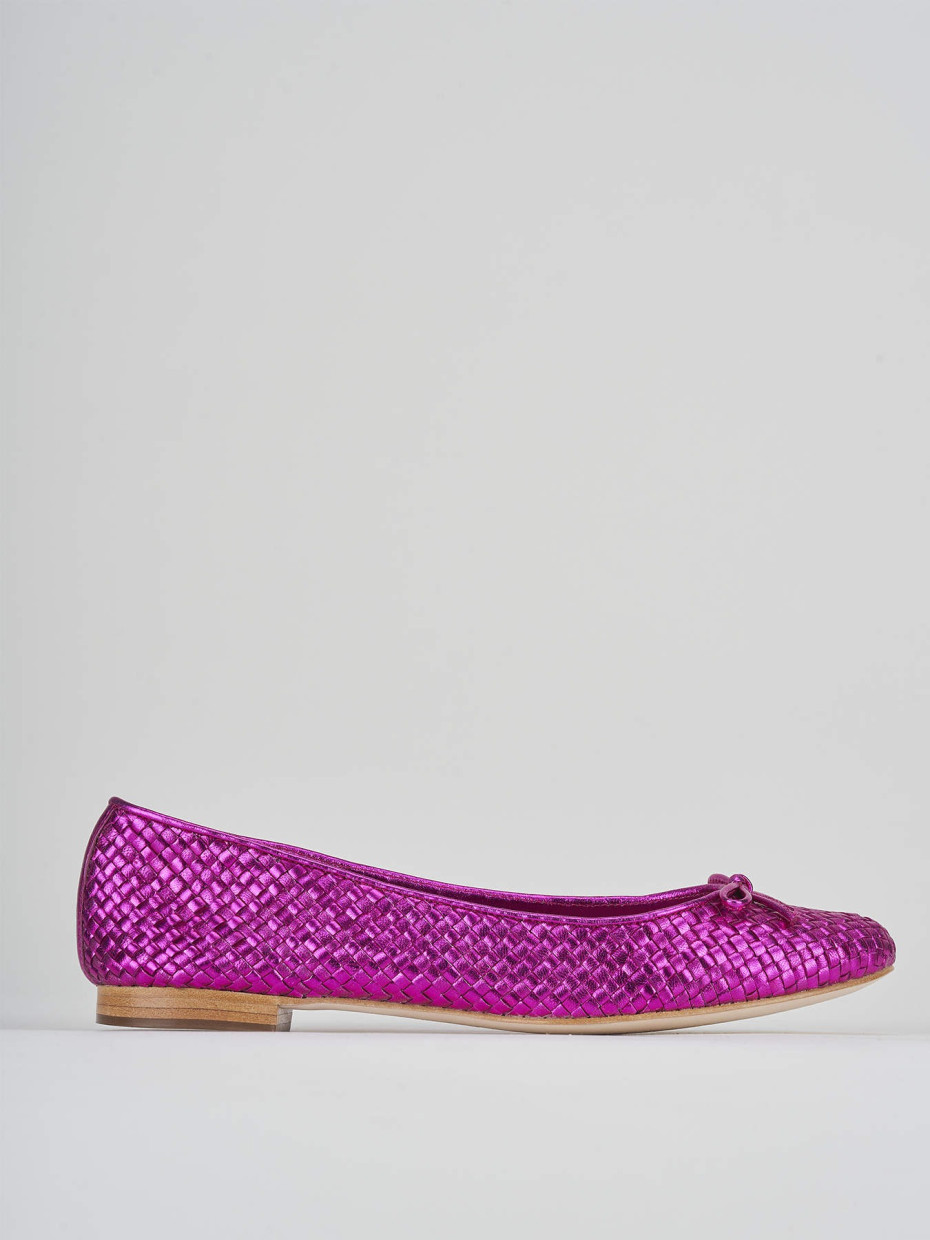 Flat shoes heel 1 cm pink leather