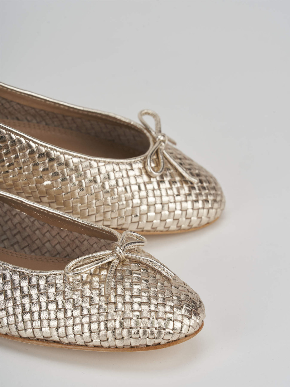 Ballerine tacco 1cm pelle oro Barca Stores