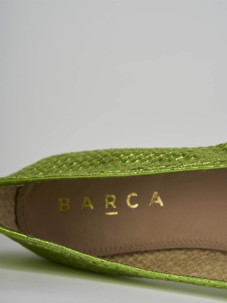 Green leather new arrivals flat shoes