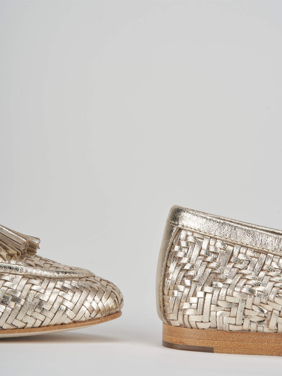 Mocassini tacco 1cm pelle oro Barca Stores