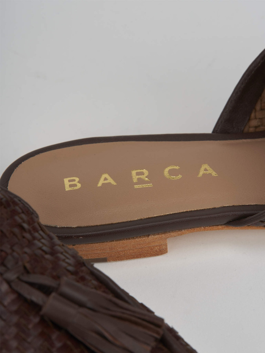 Sabot heel 1 cm dark brown leather