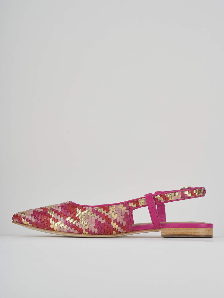 Ballerine tacco 1cm pelle rosa