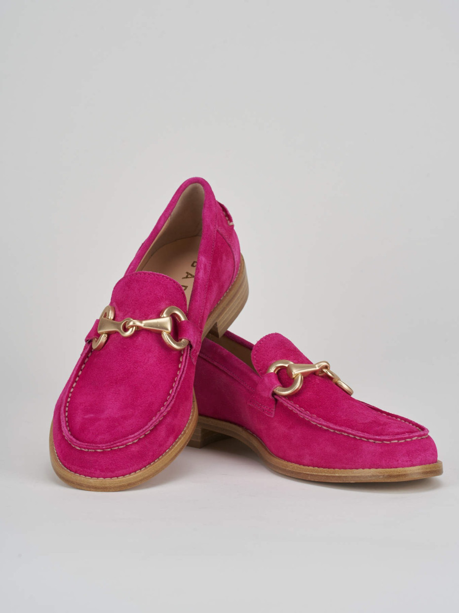 Loafers heel 1 cm pink suede