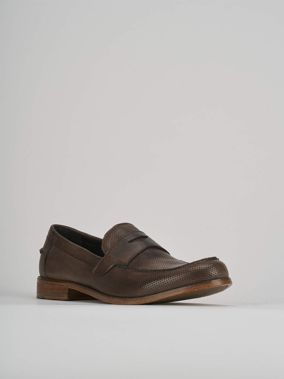 Loafers dark brown leather