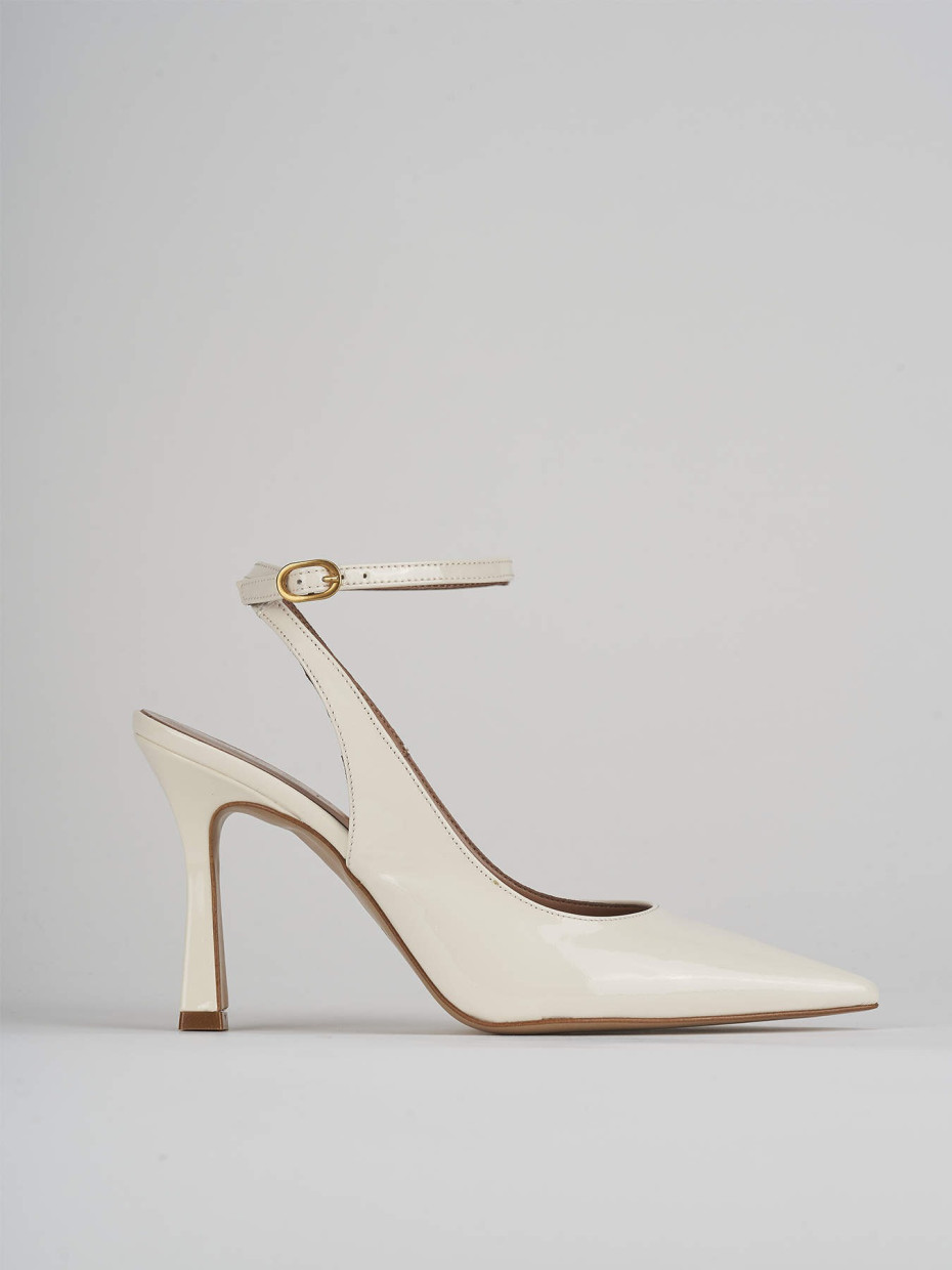 Pumps heel 9 cm white patent