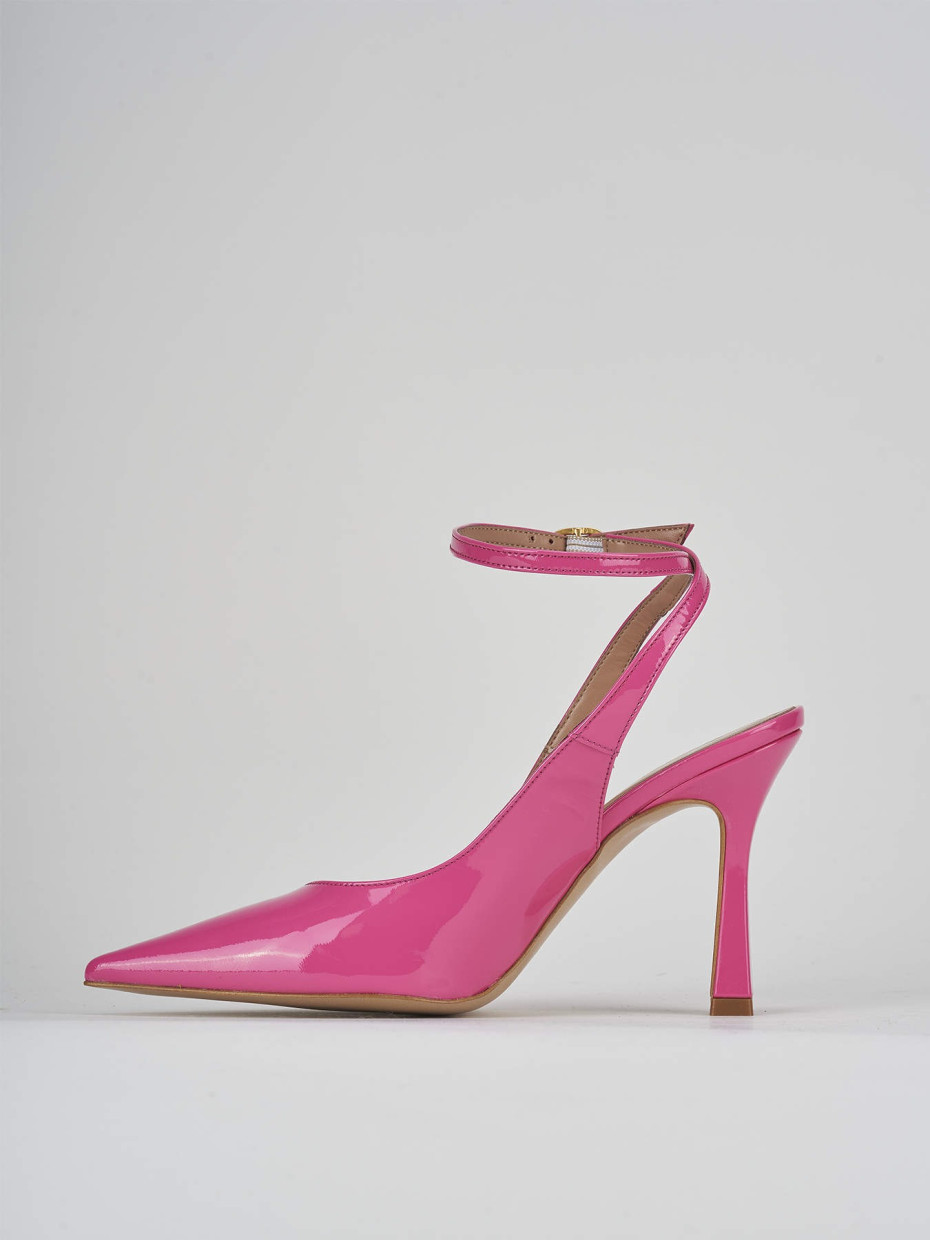 Décolleté e slingback tacco 9cm vernice rosa