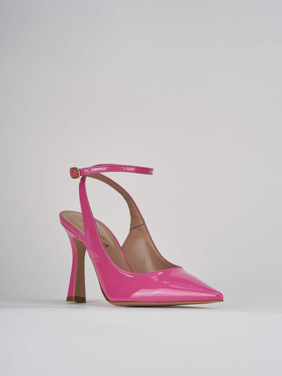 Décolleté e slingback tacco 9cm vernice rosa