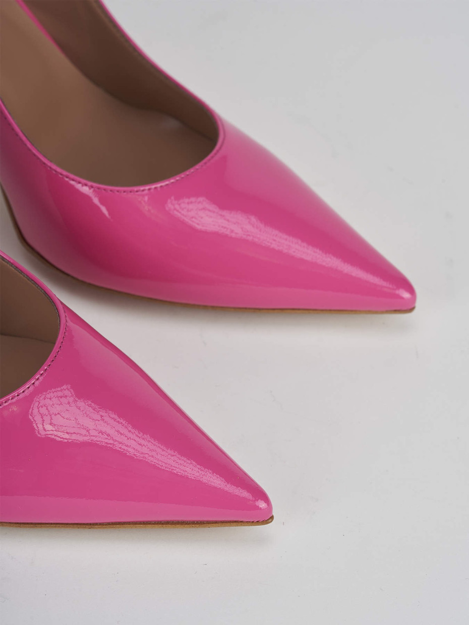 Décolleté e slingback tacco 9cm vernice rosa