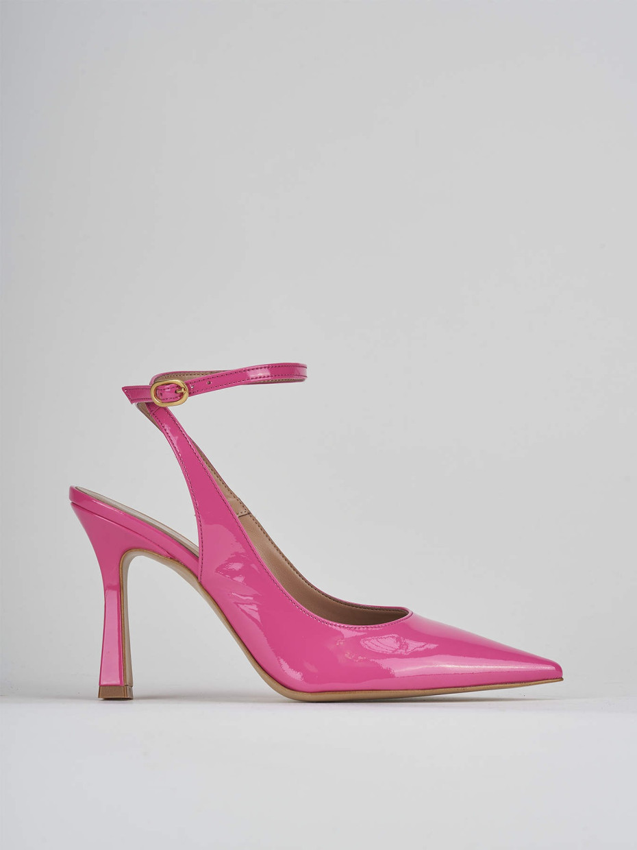 Décolleté e slingback tacco 9cm vernice rosa