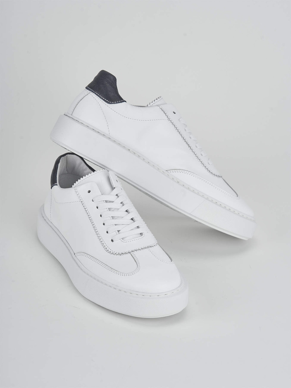 Sneakers heel 1 cm white leather