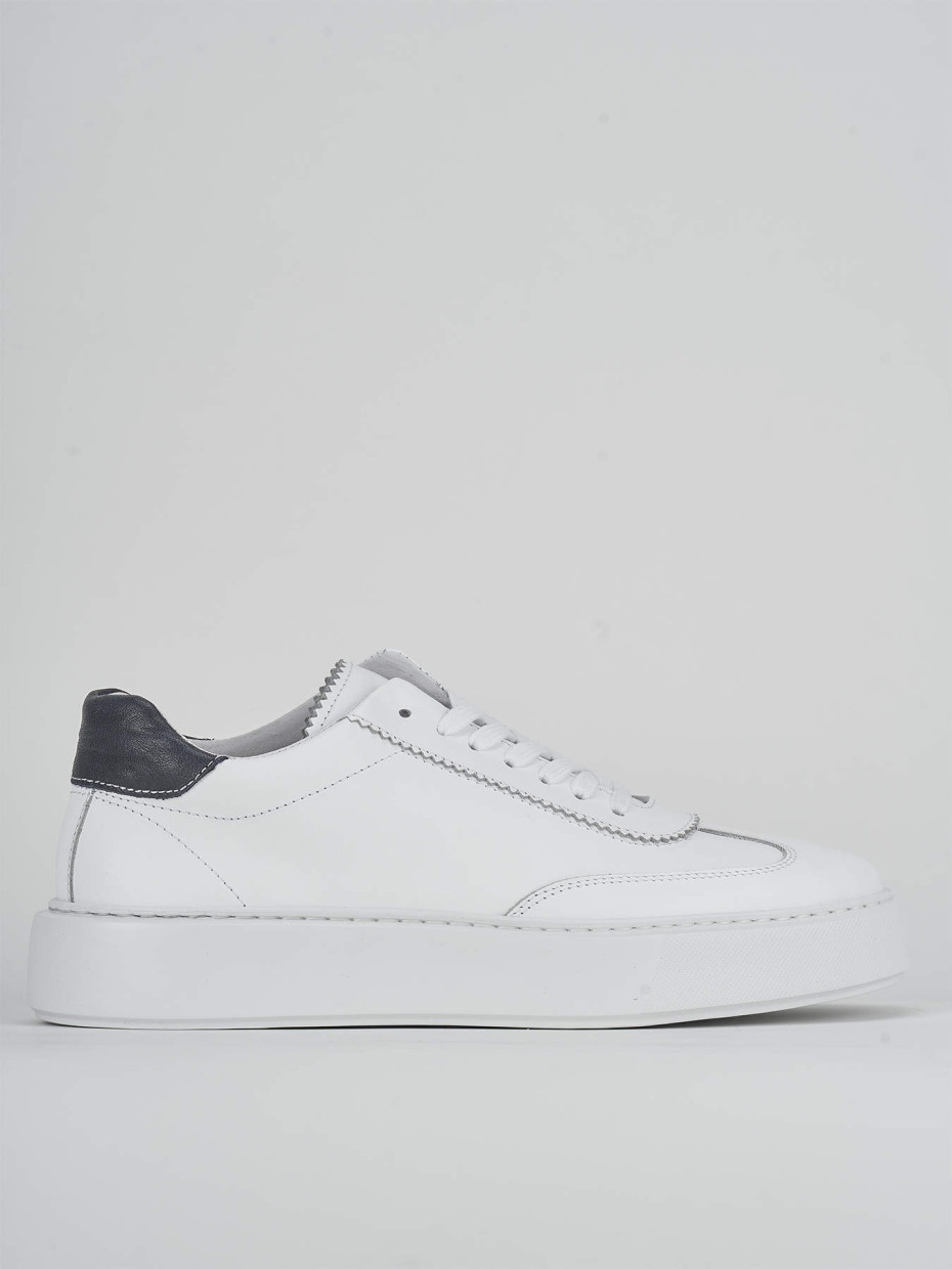 Sneakers tacco 1cm pelle bianco