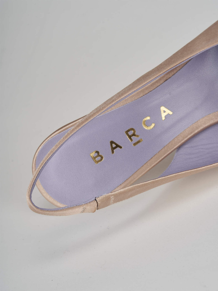 Décolleté e slingback tacco 7cm raso beige