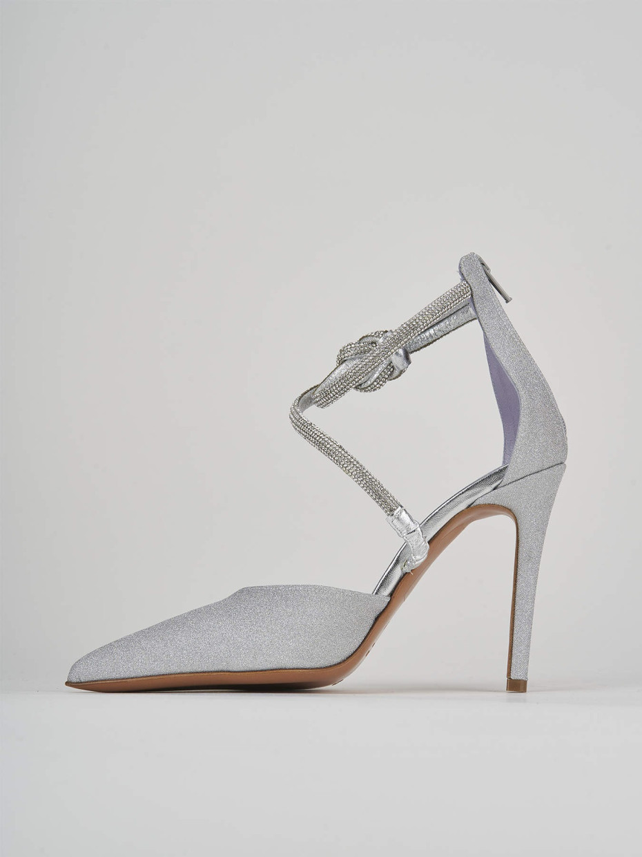 Pumps heel 10 cm silver leather