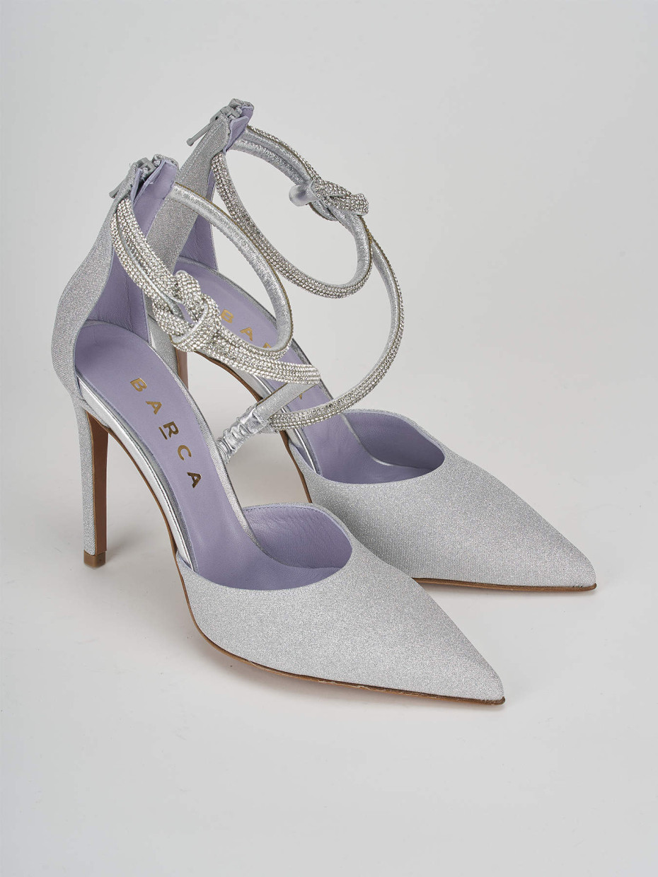 Pumps heel 10 cm silver leather