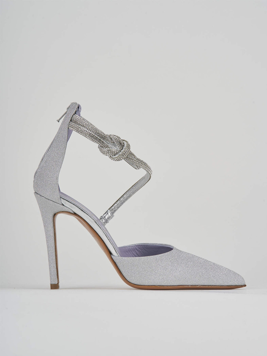 Pumps heel 10 cm silver leather