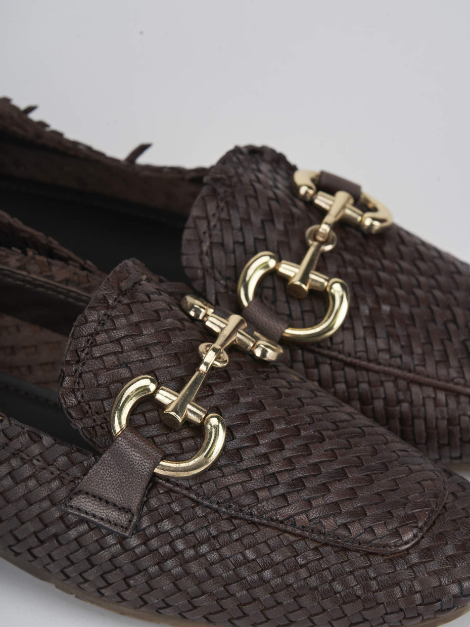 Mocassini tacco 1cm pelle testa