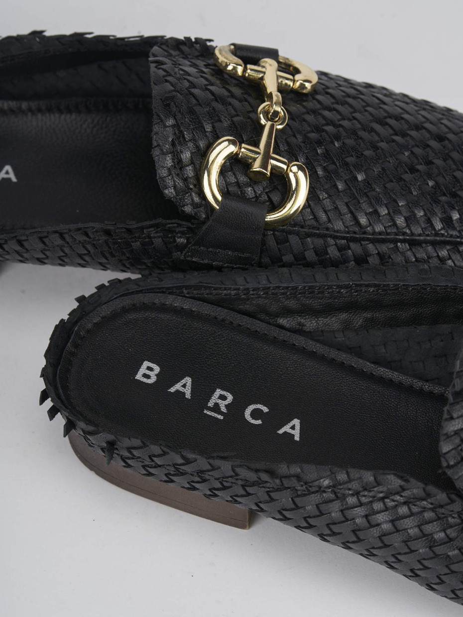 Sabot woman heel 1 cm black leather Barca Stores